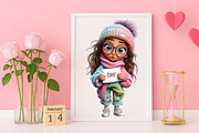 Watercolor Quirky Girl Clipart, an Illustration by Canvas Craft (Thumbnail 6 of 6)
