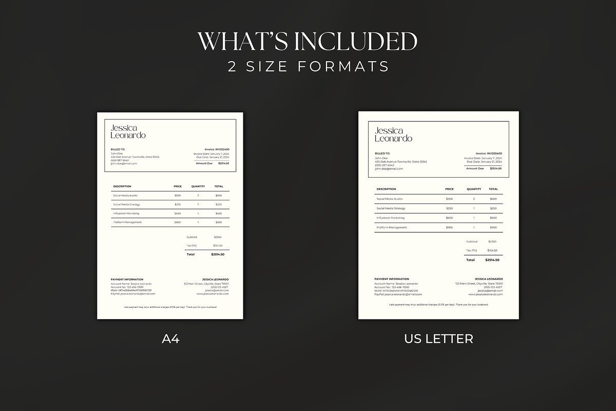 Printable Invoice Template for Canva, a Branding & Logo Template by Meraki Templates (Photo 4 of 8)