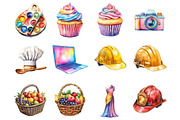 Watercolor Career Day Clipart, a Graphic by CitraGraphics (Thumbnail 4 of 4)