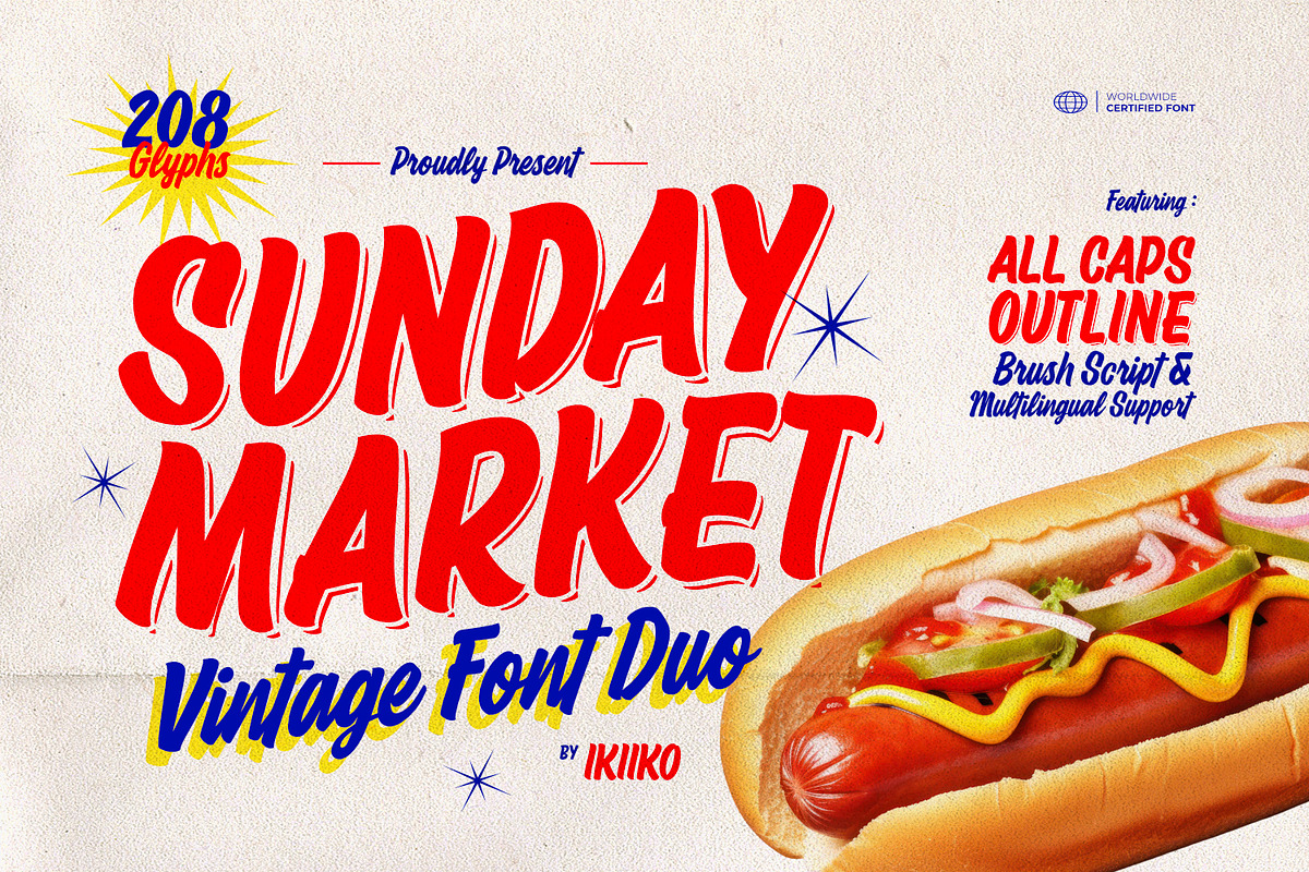 Sunday Market - Vintage Font Duo, a Script Font by ikiiko (Photo 1 of 7)