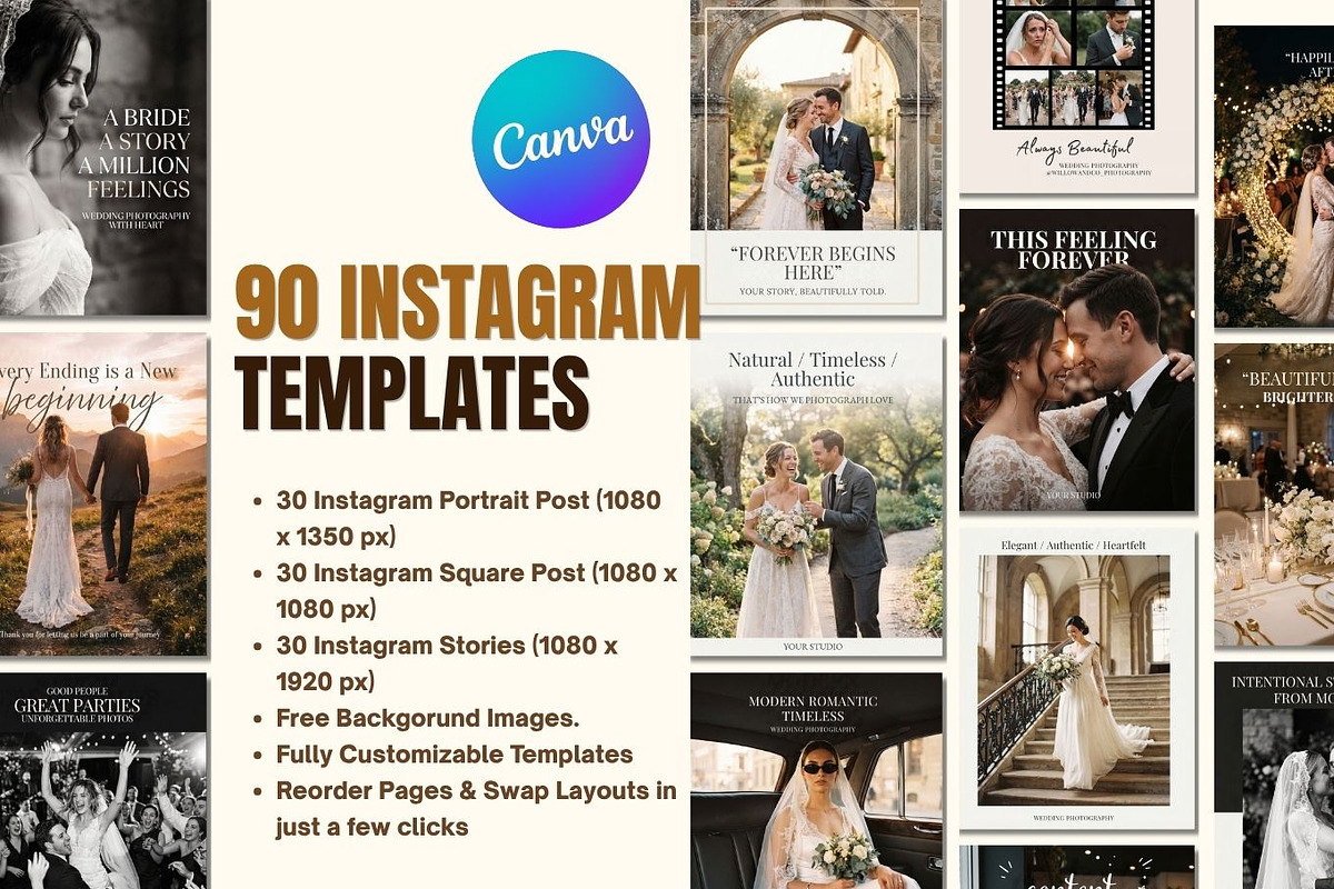 Wedding Photography Instagram Kit, a Social Media Template by Arslan (Photo 1 of 10)