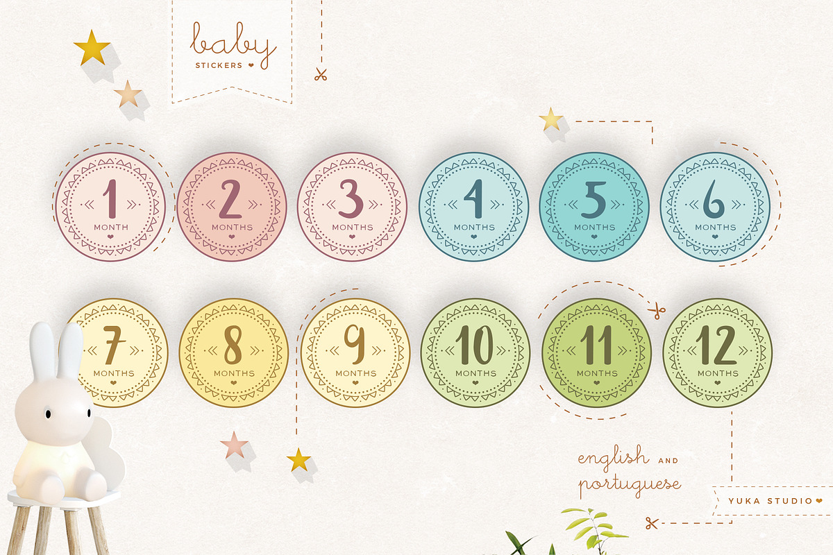 Monthly Baby Stickers, an Object Graphic by Yuka Baby (Photo 1 of 4)