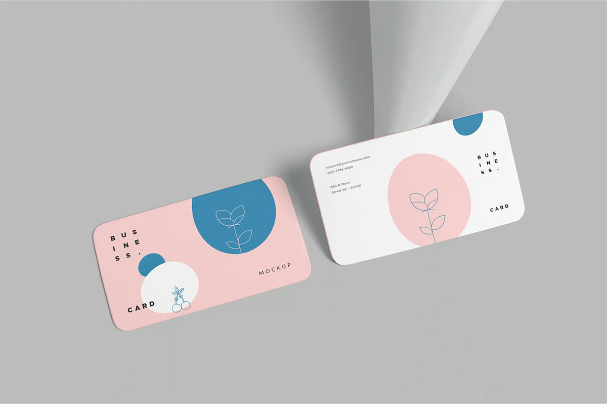 Round Edges Business Card Mockup, an Advertising Mockup by megostudi0 (Photo 6 of 7)