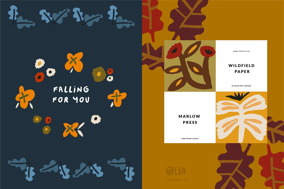 Autumn Blocks Fall Elements Clipart, a Seasonal Illustration by Olia (Photo 22 of 28)