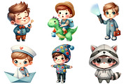 Quirky Little Boys Clipart Bundle, an Illustration by Daily.Designs (Thumbnail 2 of 5)
