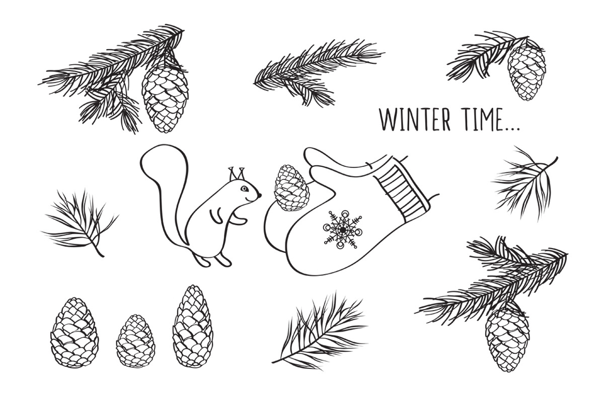 Winter Collection, a Decorative Illustration by Tkoko vectors & patterns (Photo 6 of 15)