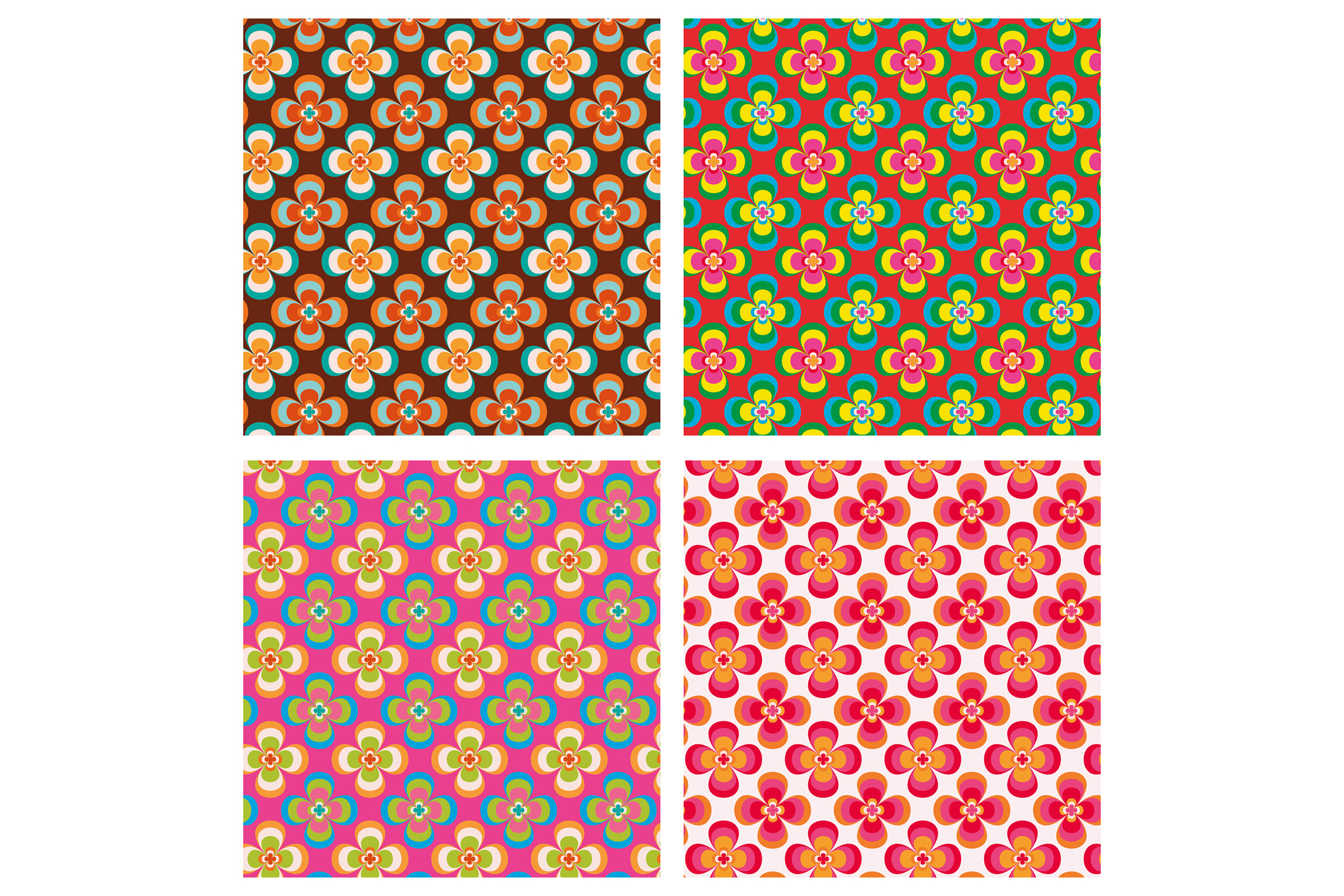 Retro Flower Patterns, a Pattern Graphic by MISS CHATZ