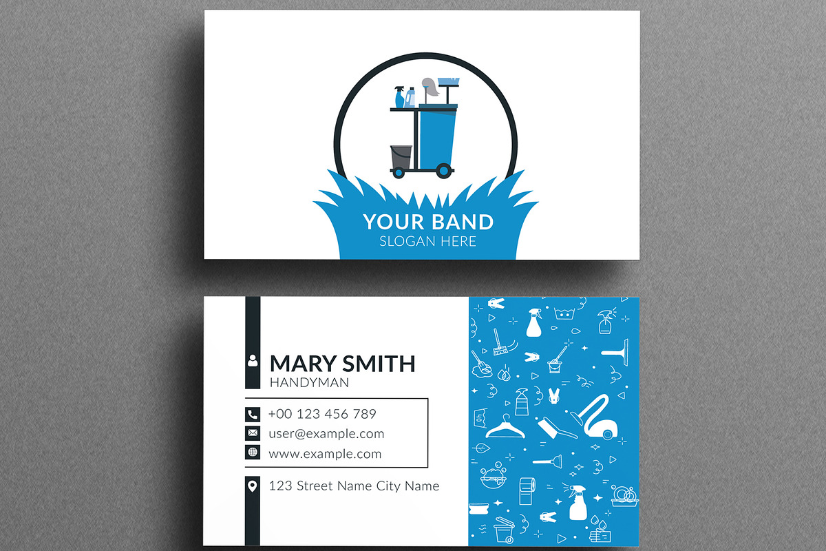 Cleaning Services Business Card, a Business Card Template by MightyDesign (Photo 2 of 6)