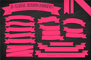 Hot Pink Ribbon Banner Clipart, an Illustration by Amanda Ilkov (Thumbnail 2 of 4)