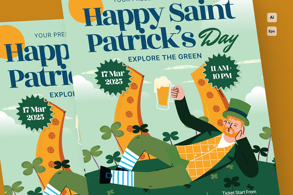 St Patrick's Day Party Flyer, a Flyer Template by MMPixelCraft (Photo 3 of 4)