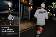 Running Long Sleeve Shirt Mockup, a Shirt Mockup by Pitchlook.Studio (Thumbnail 1 of 5)