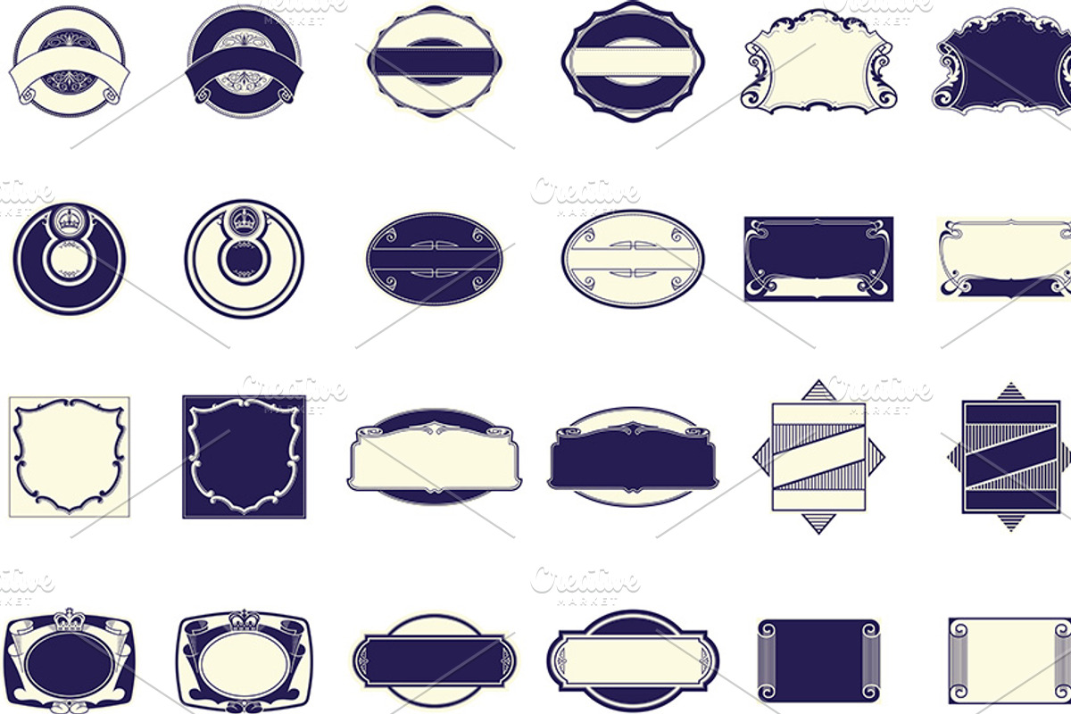 Vintage Blank Labels, a Decorative Illustration by Girardspeed Designs (Photo 2 of 2)