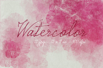 12 Pink Watercolors