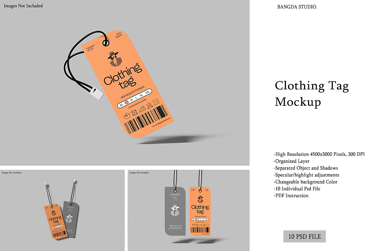 Clothing Tag Mockup, an Advertising Mockup by Bangdastudio (Photo 1 of 11)