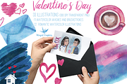 Valentine's watercolor illustrations, a Seasonal Illustration by Winged Graphics (Thumbnail 2 of 4)
