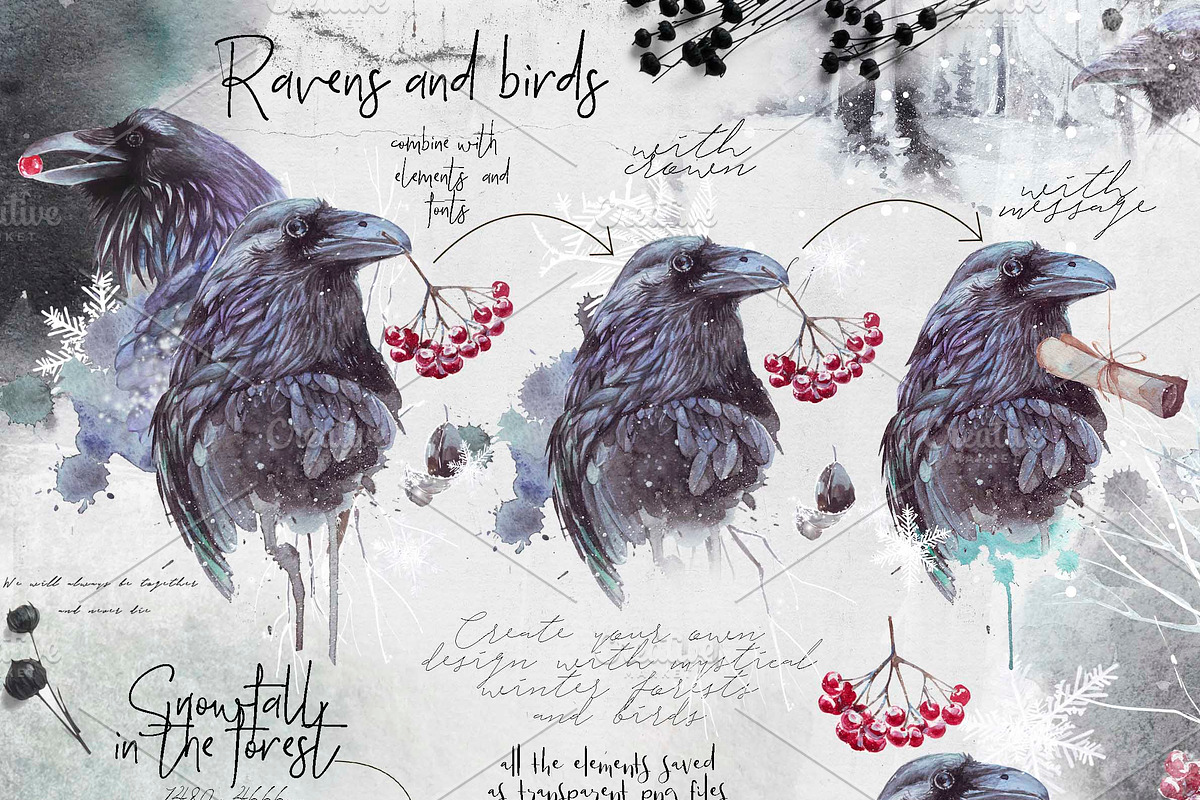 Winter fall bundle. all in 1, an Animal Illustration by Alisa Mikibith Art (Photo 11 of 30)
