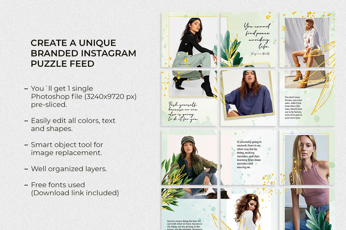 Fresh - Instagram Puzzle Feed, a Social Media Template by Plan B (Photo 2 of 6)