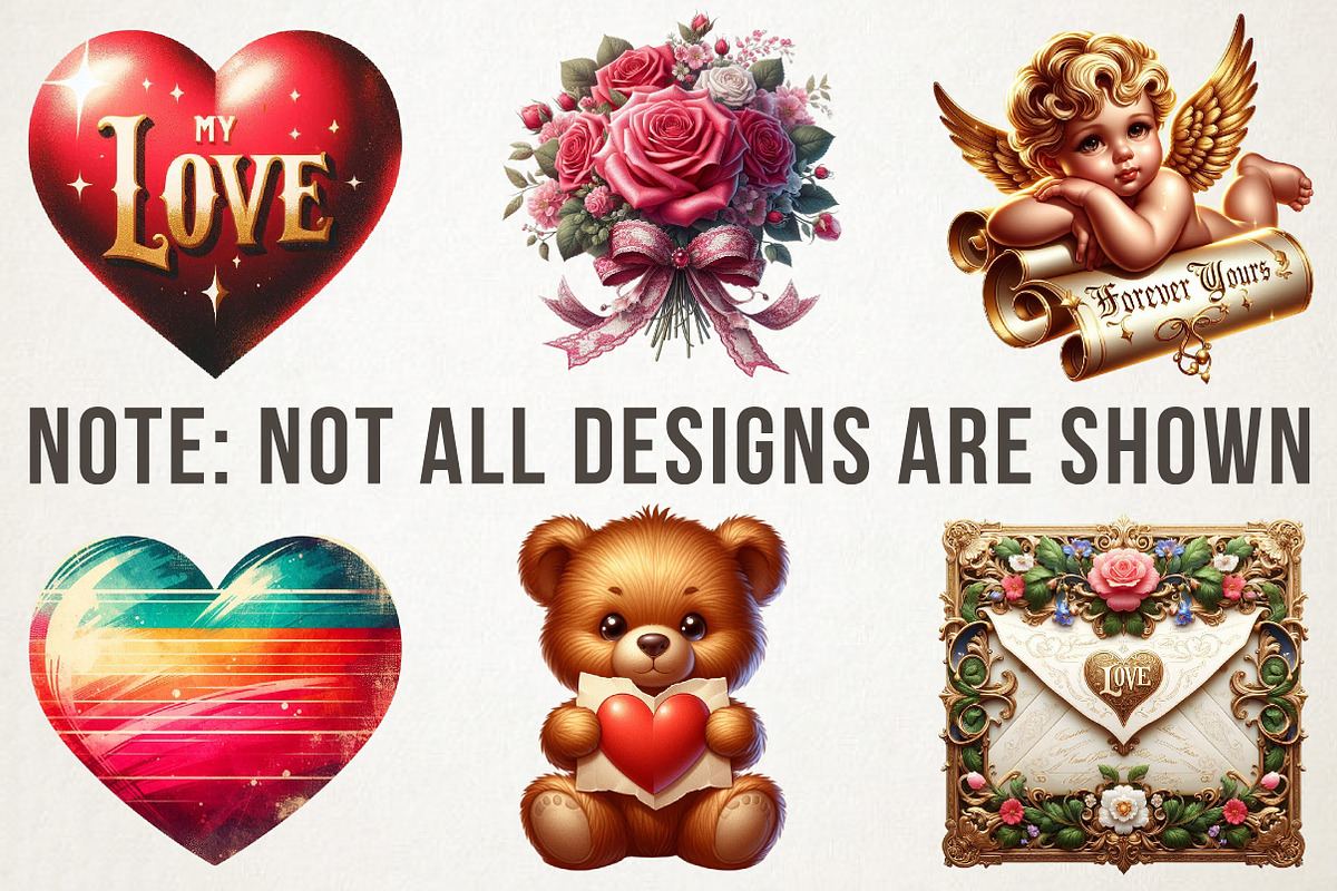 Vintage Valentine Clipart Retro png, an Illustration by RobertsArt (Photo 4 of 7)