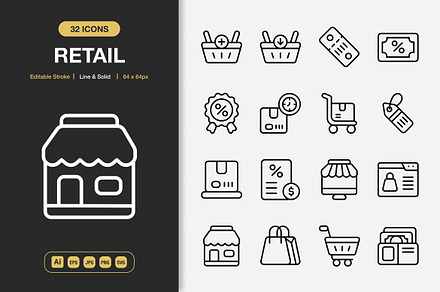 Retail Icons, an Icon by Spacepixel Creative