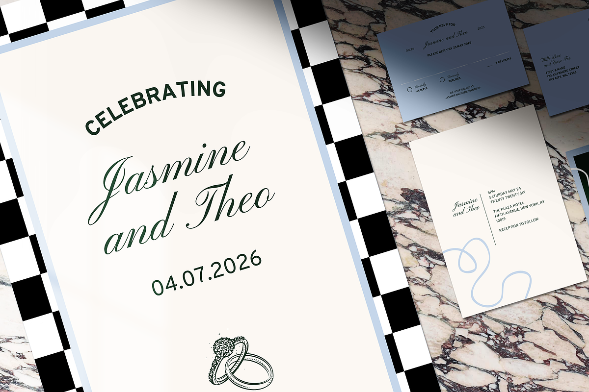 Modern Old Money Wedding Invite Set, an Invitation Template by Lotus White-Sugito (Photo 3 of 4)