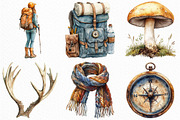 Watercolor Mountain Hiking Clipart, an Illustration by Craft Nest (Thumbnail 3 of 6)