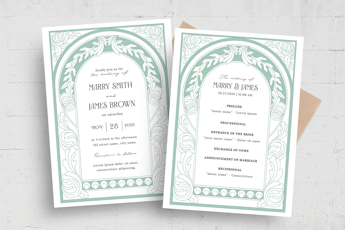 Art Nouveau Invitation Template, an Invitation Template by BrandPacks (Photo 2 of 6)