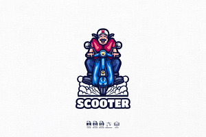 Scooter Mascot Logo Design