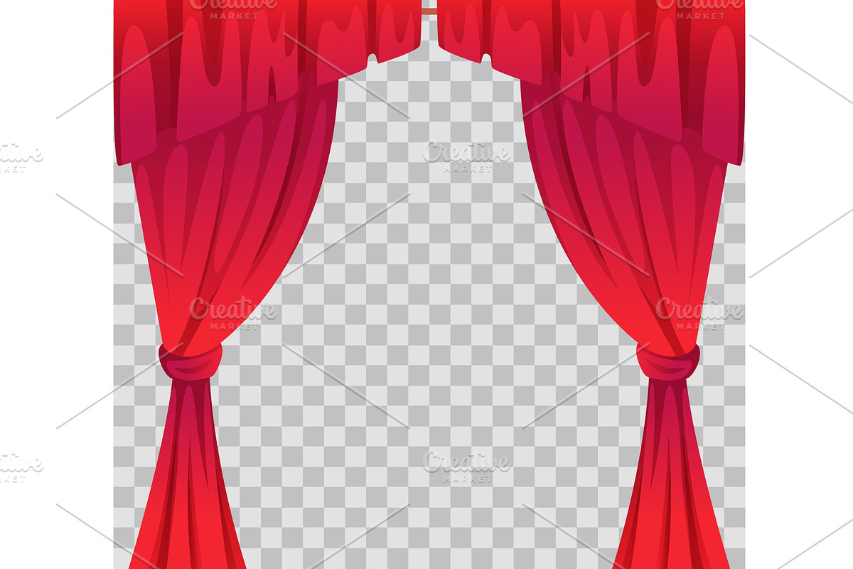 Red curtains. background template, an Object Illustration by Onyx