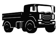 Military Truck Vector Silhouette, an Object Illustration by Gfx Expert Team (Thumbnail 1 of 3)