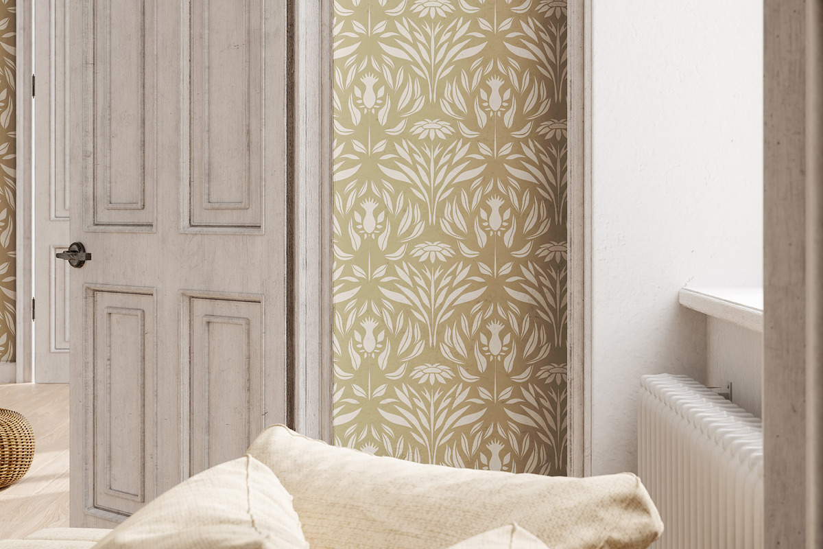 Blue and Beige Wallpaper, a Wallpaper Graphic by Bloomart Studio (Photo 2 of 7)