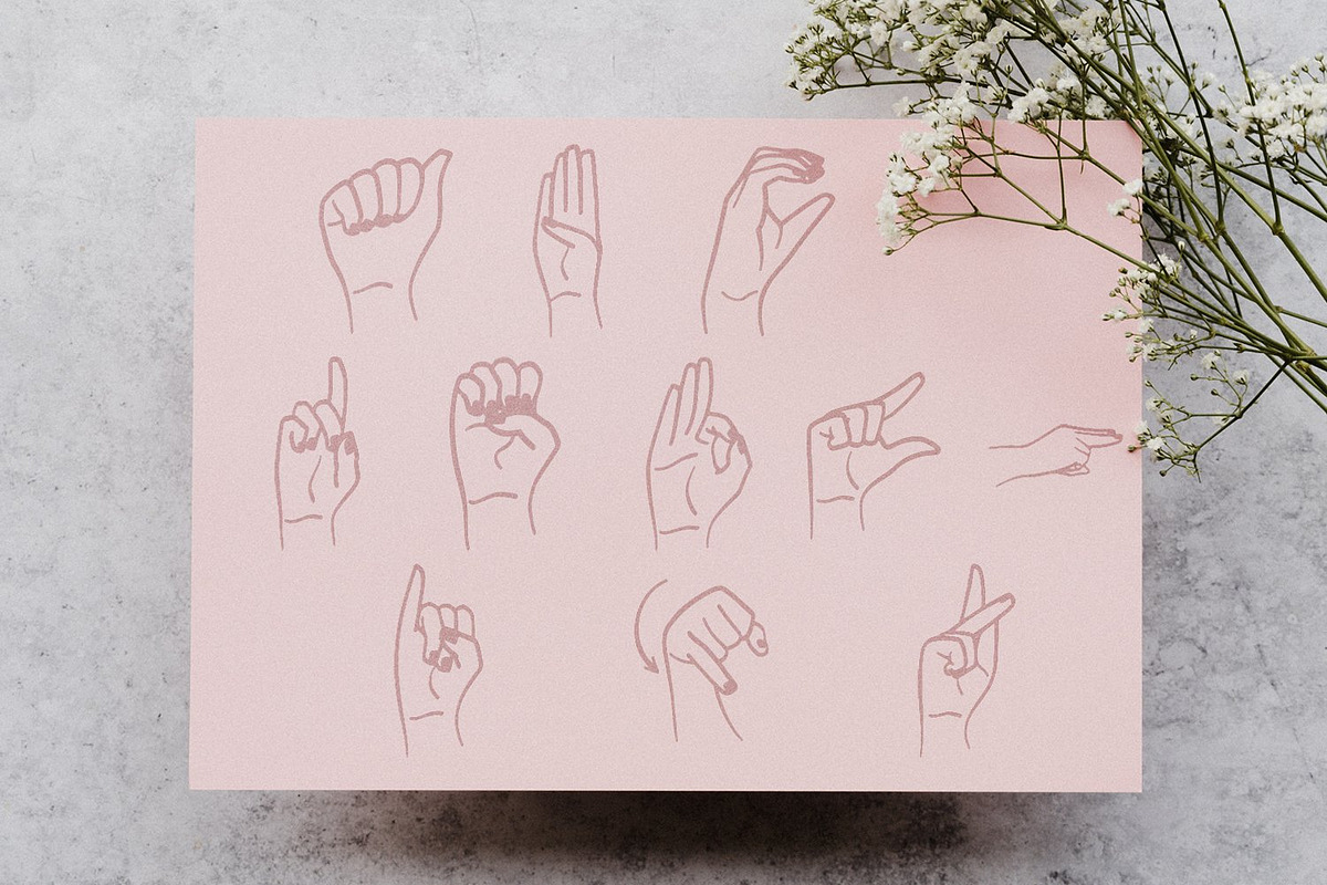 ASL SVG Bundle American Sign Hands, an Education Illustration by InkCloudDesign (Photo 9 of 14)