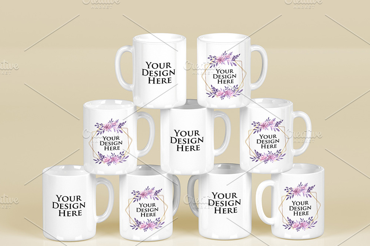 Set 3 scene - Stacked Mugs Mockup, a Product Mockup by Milan Mockup (Photo 8 of 10)