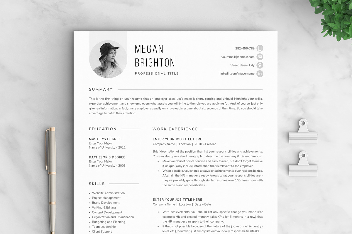 Resume/CV - The Megan preview 3