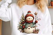 Merry Christmas Snowman Clipart, an Illustration by Canvas Craft (Thumbnail 5 of 6)