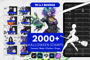 10 in 1 Halloween Procreate Stamps, a Brush Add-On by Selentaori Studio (Thumbnail 1 of 15)
