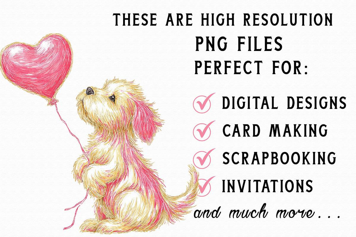 Whimsical Valentines Day Dog Clipart, an Illustration by Libby Wishes (Photo 6 of 7)