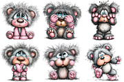 Funny Panic teddy bear Clipart, an Illustration by Craft Nest (Thumbnail 6 of 11)