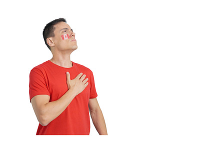 Man listening to the Canada national, a Person Photo by Iván Moreno STOCK PHOTO