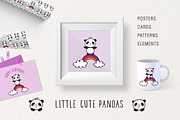 Little cute pandas, an Animal Illustration by Tkoko vectors & patterns (Thumbnail 1 of 6)
