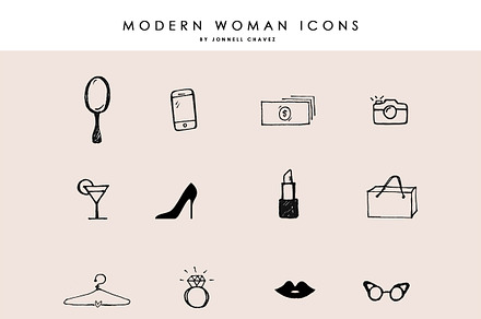 Modern Femme Hand Drawn Icons, an Outline Icon by Jonnell Chavez Design