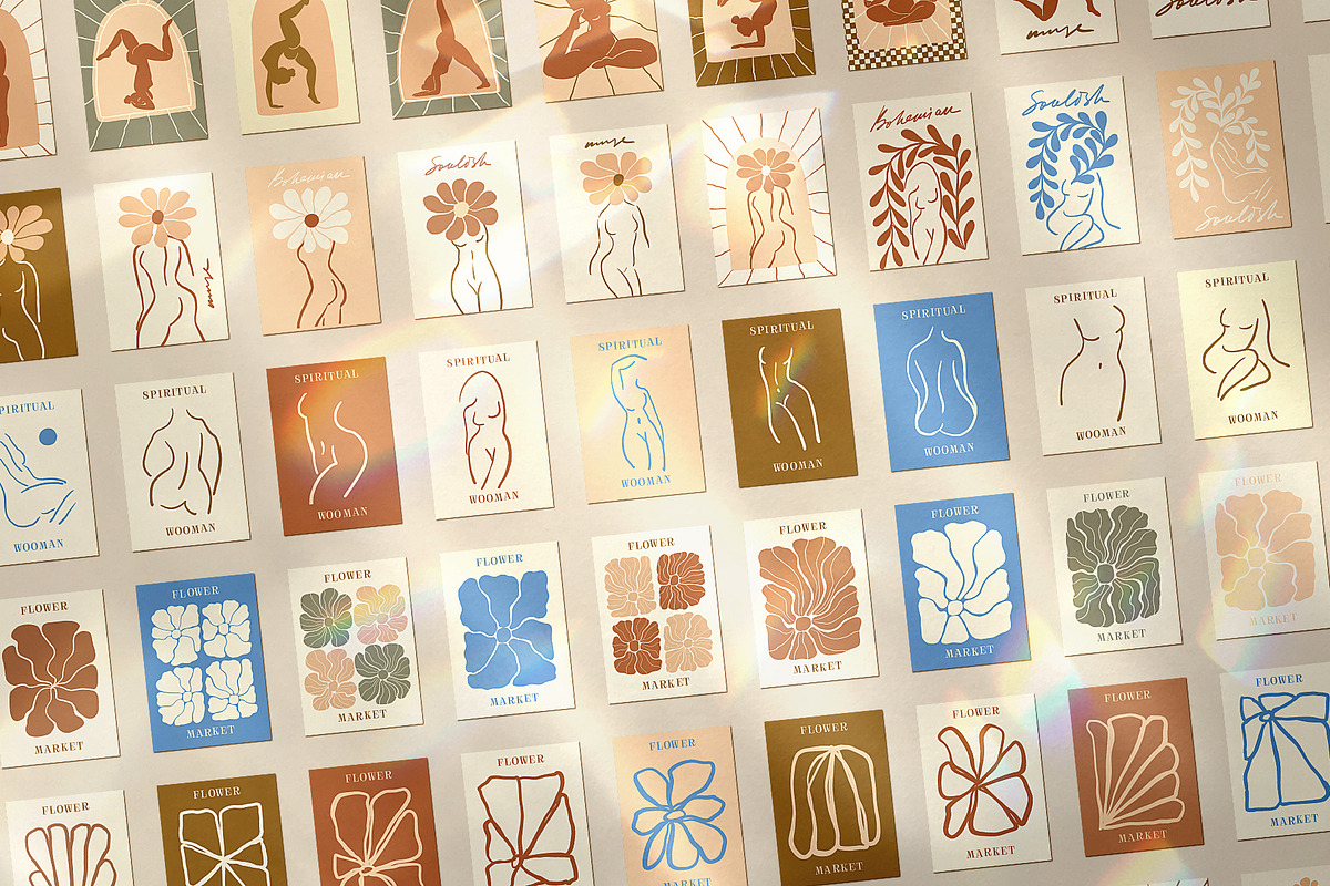 GALLERY WALL ART BOHO POSTER SET, a Decorative Illustration by Ayya Studio (Photo 10 of 17)