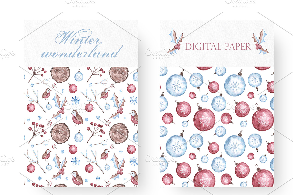 Christmas snowman watercolor clipart, a Seasonal Illustration by SabinaWatercolorArt (Photo 6 of 17)