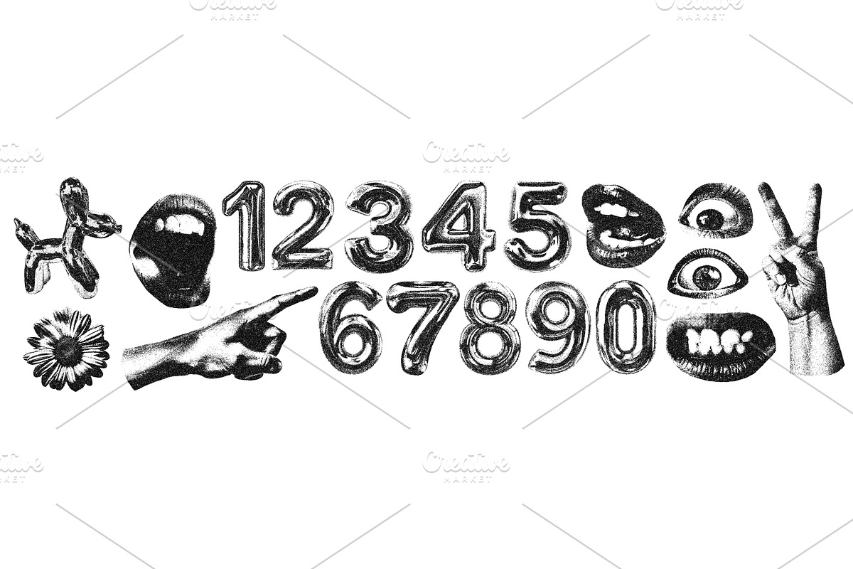 Numbers, eyes and hands with, an Illustration by Simple Patterns
