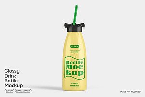 Glossy Drink Bottle Mockup, a Packaging Mockup by renderstockmarket