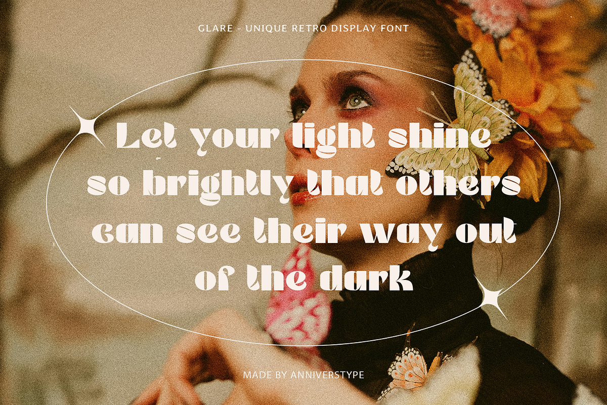 Glare - Retro Display Typeface, a Font by Annivers Type (Photo 7 of 10)