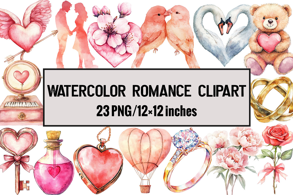 Romance Clipart, an Illustration by Design Market (Photo 1 of 3)