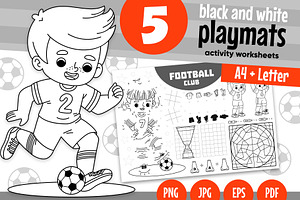 Football Colorless Playmats for Kids, an Education Illustration by Ksenya Savva