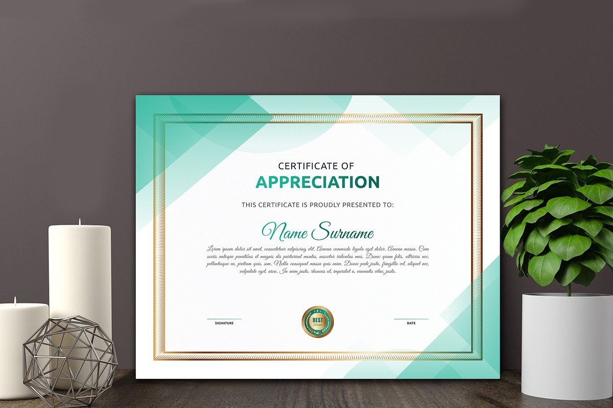 Abstract Certificate Template Design, a Stationery Template by MRI STUDIO
