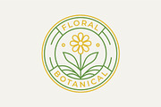 beauty sunflower badge line art logo, a Branding & Logo Template by Blazybone (Thumbnail 1 of 2)