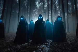 Spooky hooded figures Halloween, a Photo by LiliGraphie